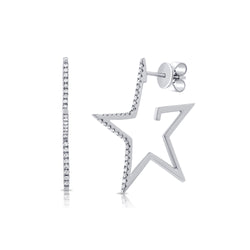 Superstar 14K Gold and Diamond Star Hoop Earrings - The Ear Stylist by Jo Nayor