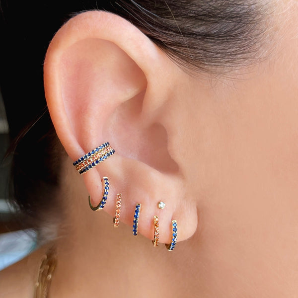 Orange Sapphire Mini Hoops - Designer Earring - EarStylist by Jo Nayor