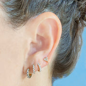 Tethered Pave Diamond Heart Earring - Earrings - The Ear Stylist