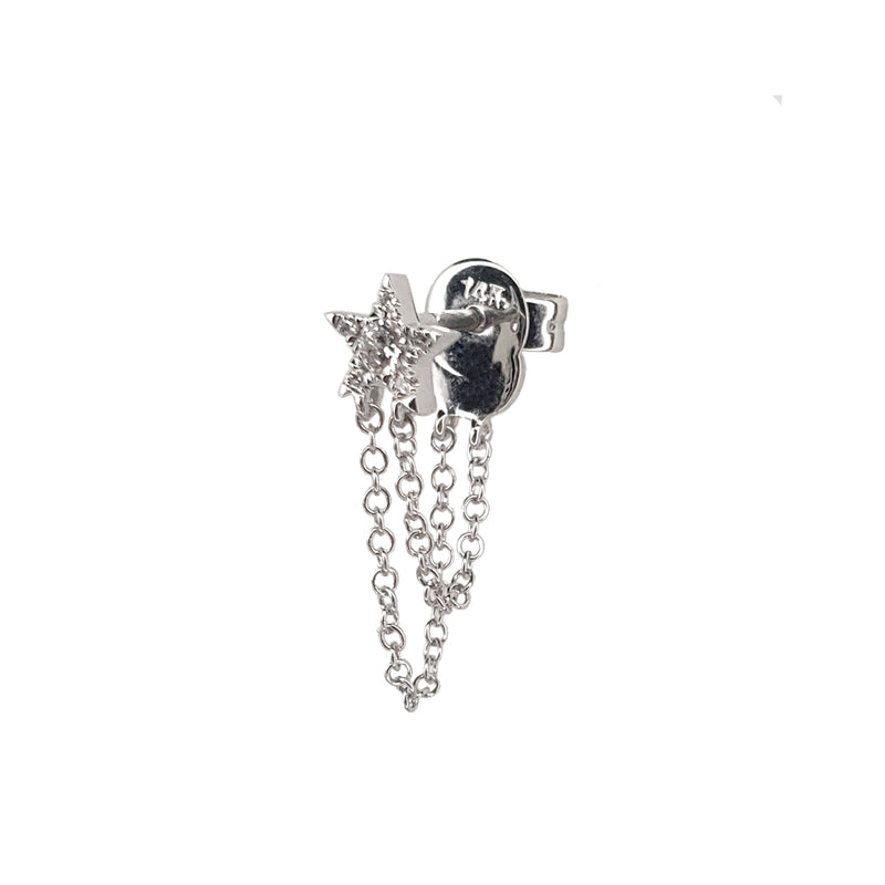 Tethered Diamond Star Earring - Designer Earrings - The EarStylist by Jo Nayor 