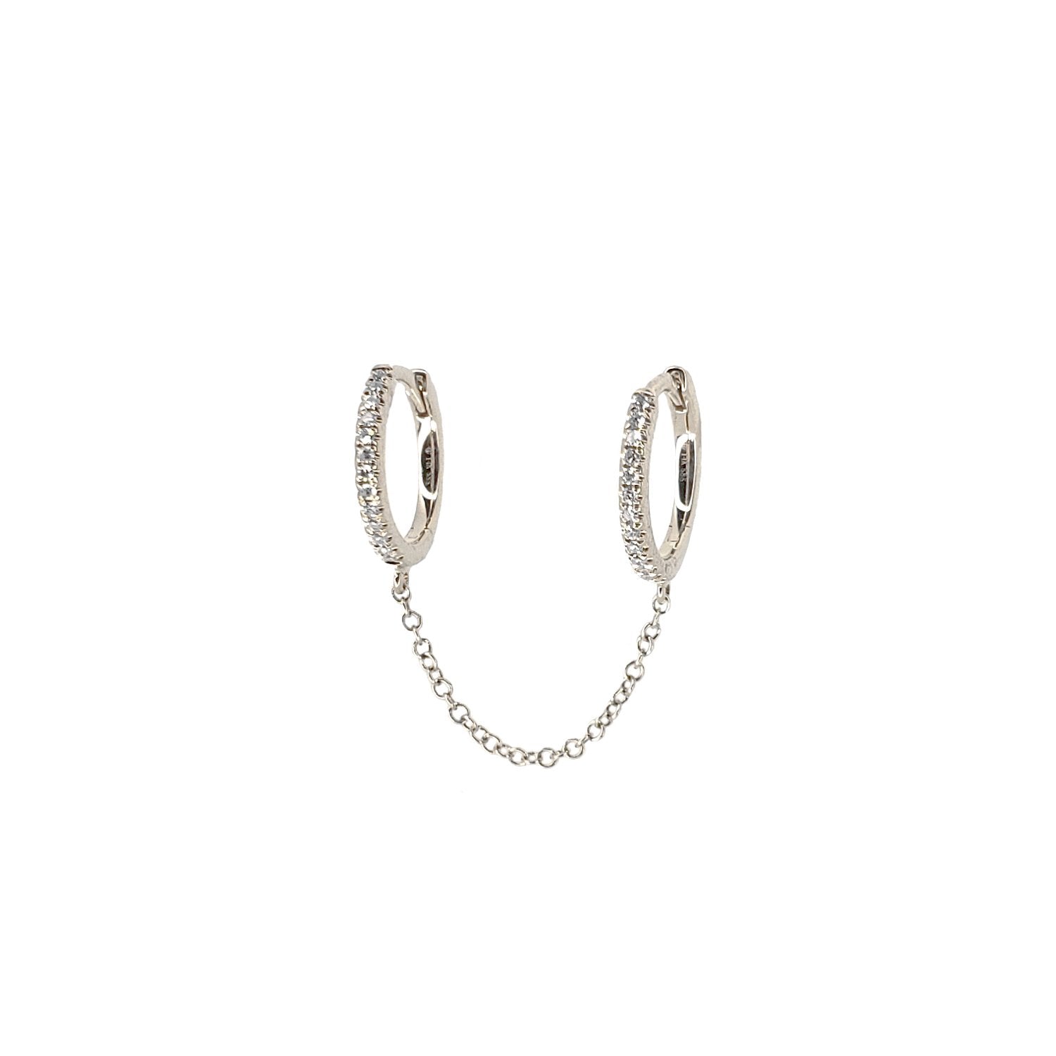 Diamond Chained Hoops - Designer Earrings - The EarStylist by Jo Nayor 