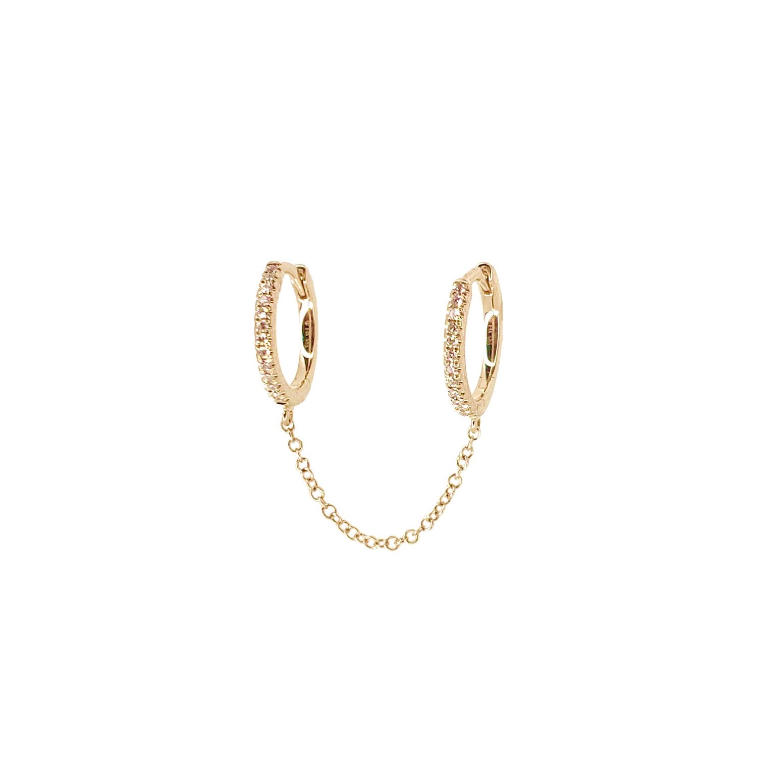 Diamond Chained Hoops - Designer Earrings - The EarStylist by Jo Nayor 