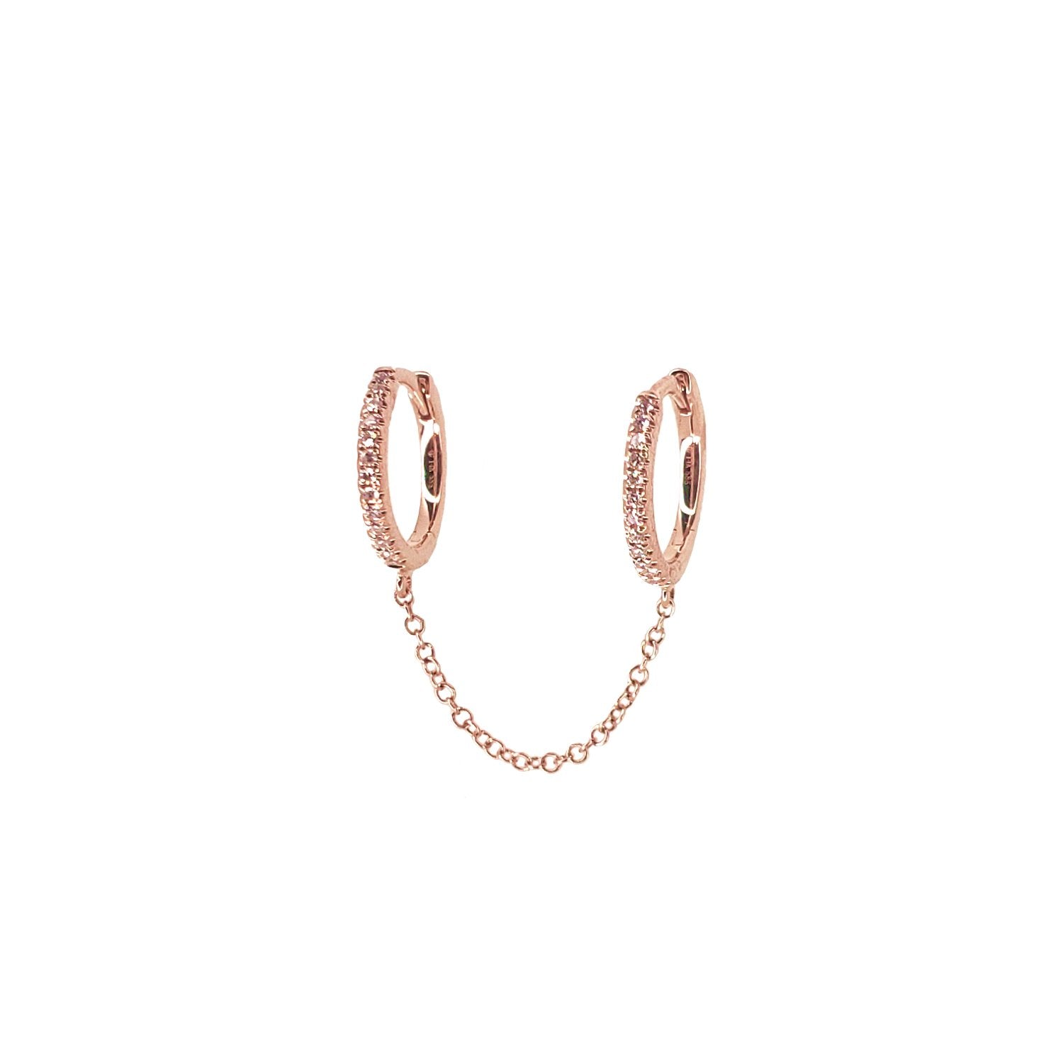 Diamond Chained Hoops - Designer Earrings - The EarStylist by Jo Nayor 