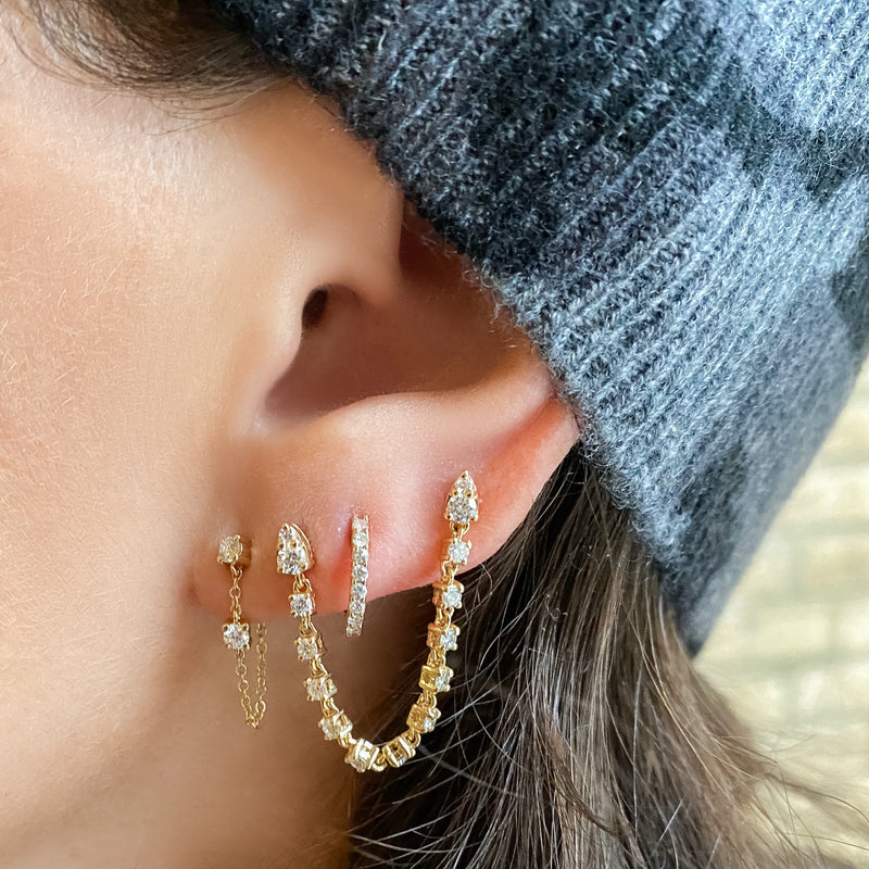 Diamond Draped Studs - Designer Earrings - Ear Stylist by Jo Nayor