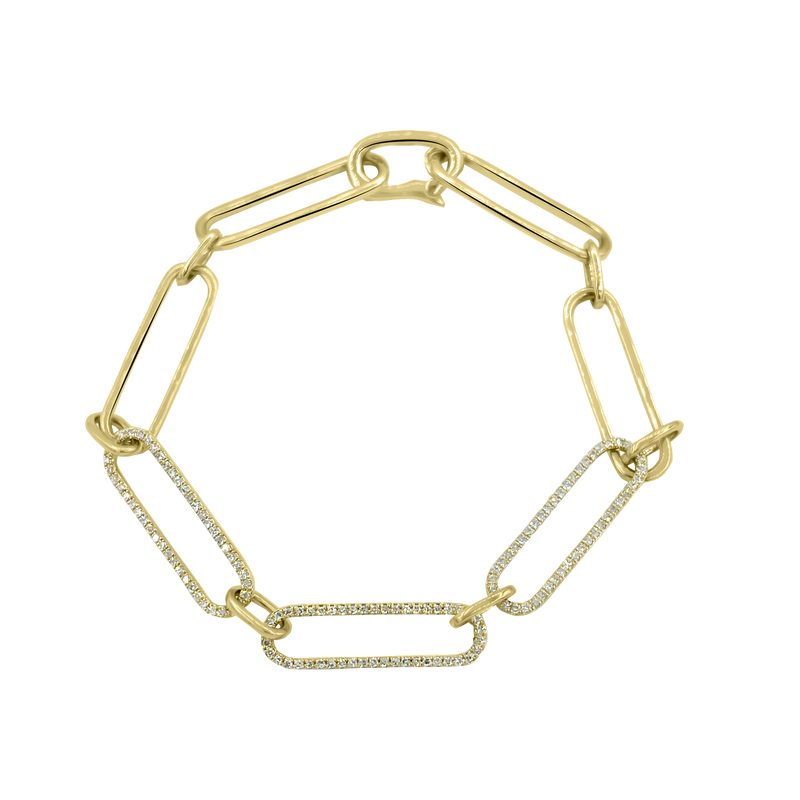 Three Diamond Link Bracelet - Designer Bracelet - Jo Nayor Designs