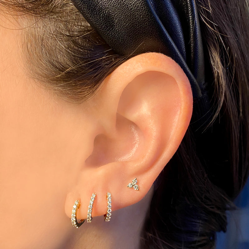 Diamond Trinity Post Earring - The Ear Stylist by Jo Nayor