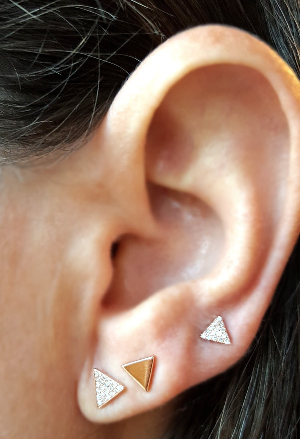 Small Gold Triangle Stud Earring - The Ear Stylist by Jo Nayor