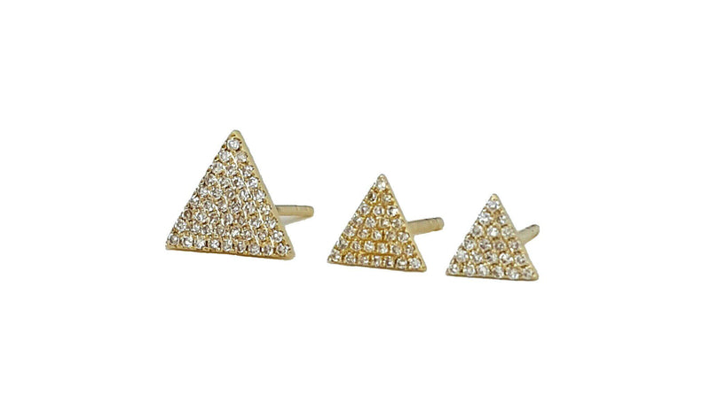 Medium Gold & Diamond Triangle Earring - The Ear Stylist by Jo Nayor