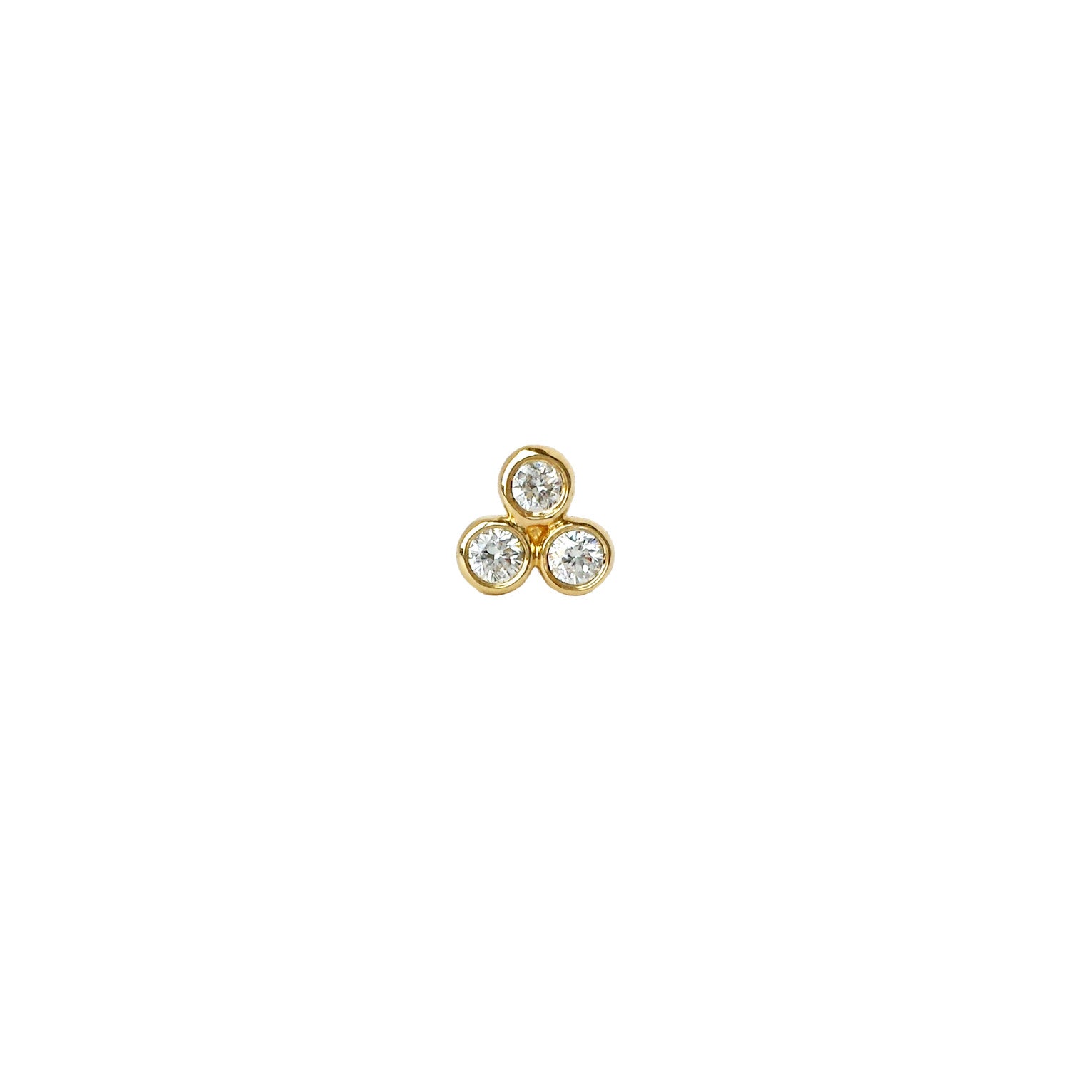 Triple Bezel Diamond Post Earring - The Ear Stylist by Jo Nayor