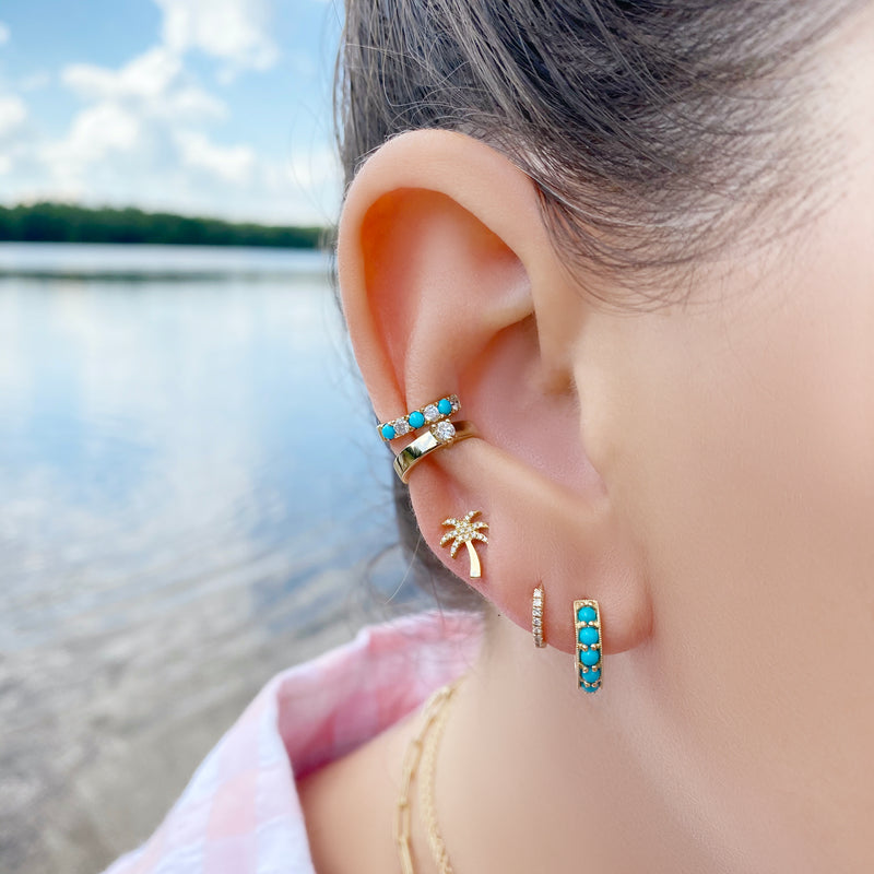 Diamond Palm Stud - Designer Earrings - The EarStylist by Jo Nayor 