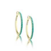 Classic 28MM Turquoise Hoop Earrings - The EarStylist by Jo Nayor