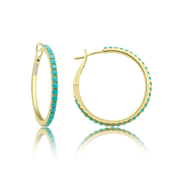 Classic 28MM Turquoise Hoop Earrings - The EarStylist by Jo Nayor