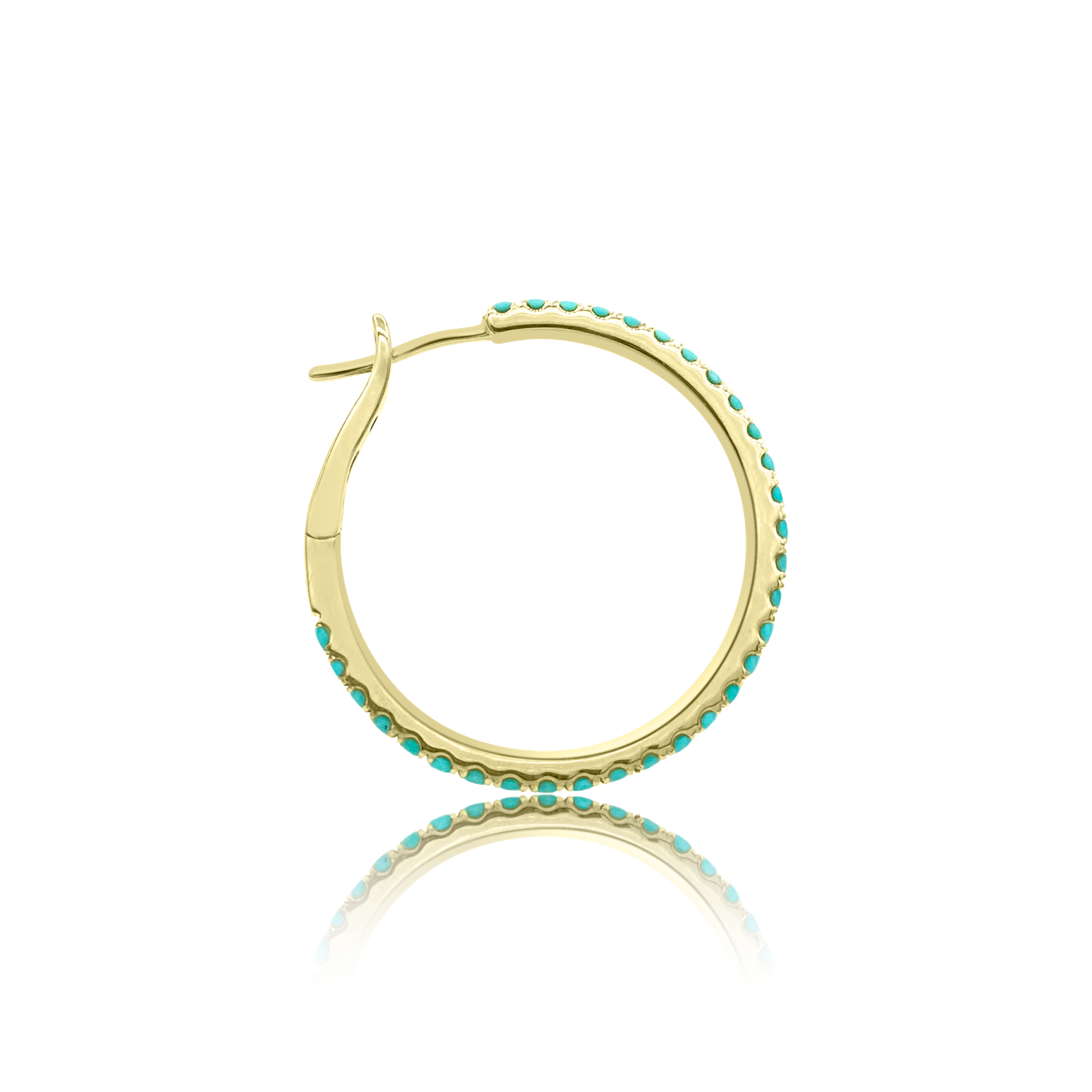 Classic 28MM Turquoise Hoop Earrings - The EarStylist by Jo Nayor