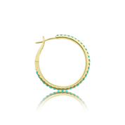 Classic 28MM Turquoise Hoop Earrings - The EarStylist by Jo Nayor