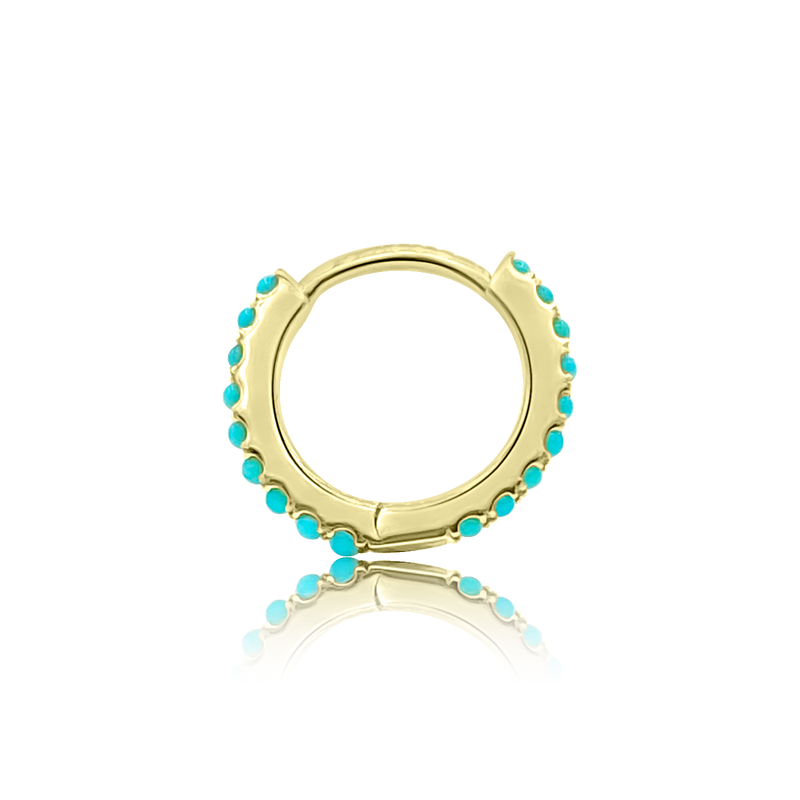 Turquoise Eternity Hoop Earrings - Designer Earrings - The EarStylist by Jo Nayor