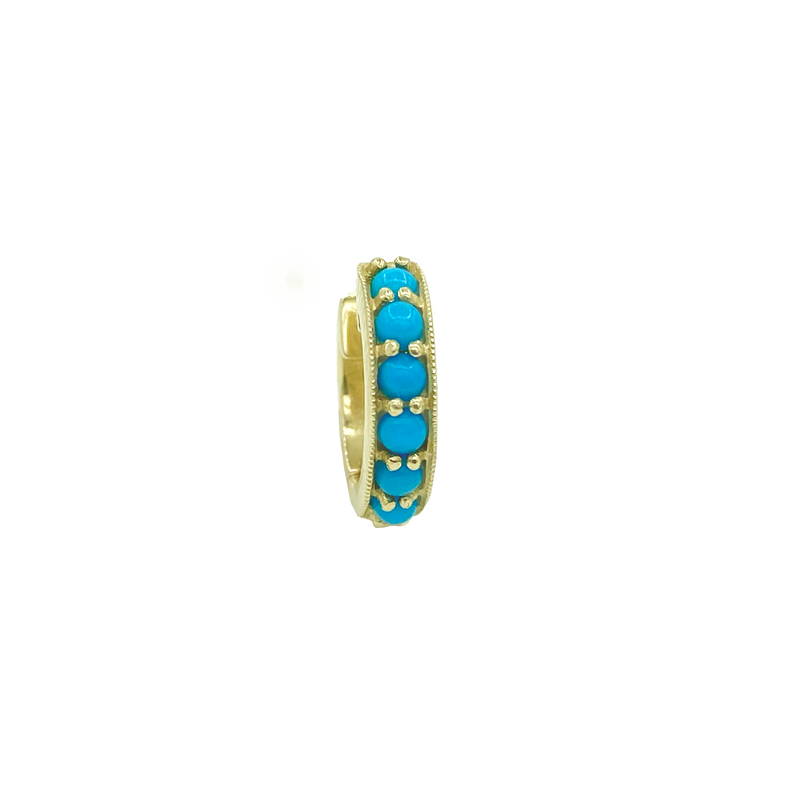 Turquoise Huggie Earrings - Designer Earrings - The EarStylist by Jo Nayor 