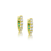 Reversible Diamond & Turquoise Gemma Huggie Earrings - Ear Stylist
