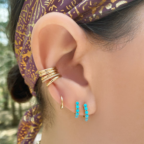 Gold Mini Hoop Earrings - Designer Earrings - The EarStylist by Jo Nayor 