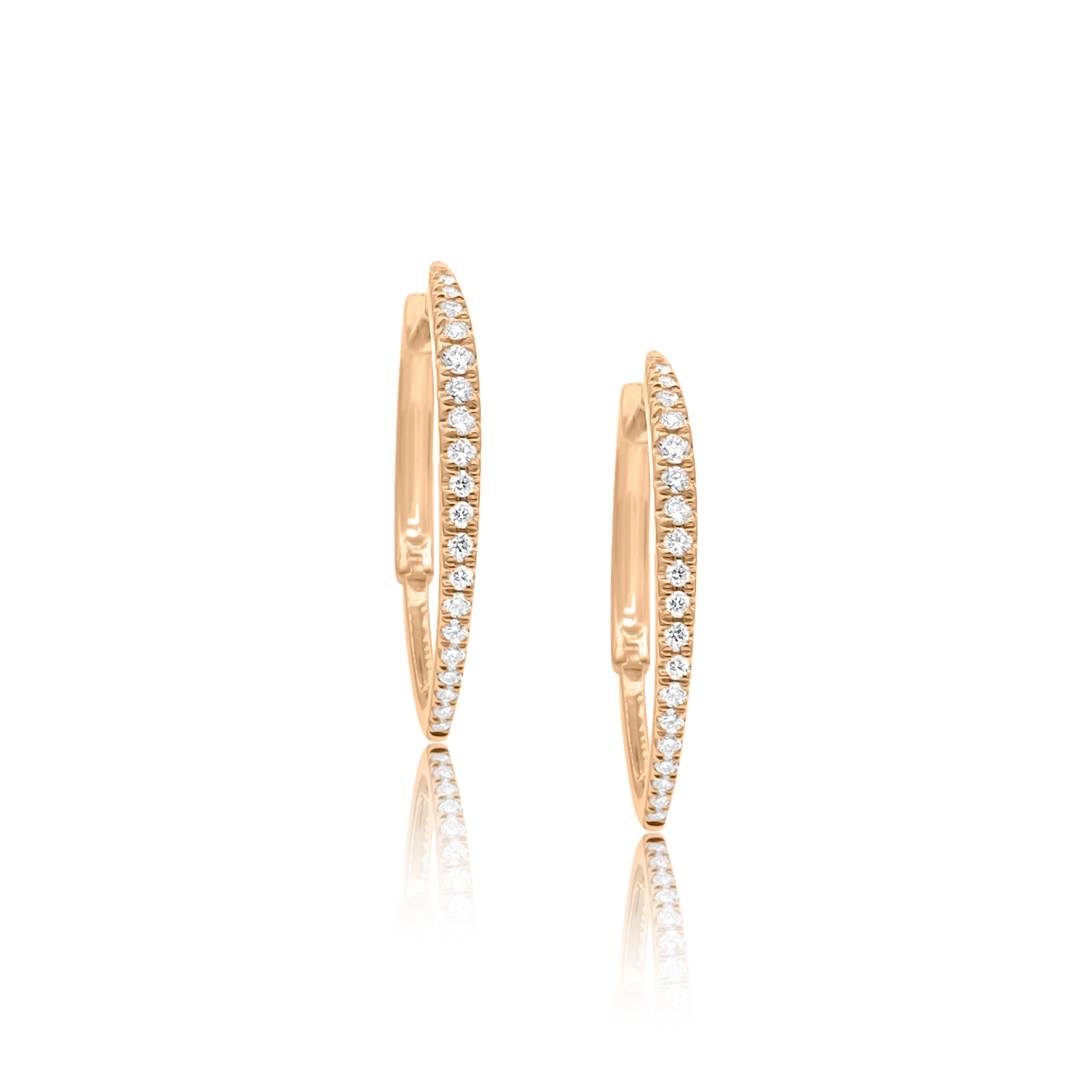 V - Shaped Diamond Hoop Earrings - The EarStylist by Jo Nayor