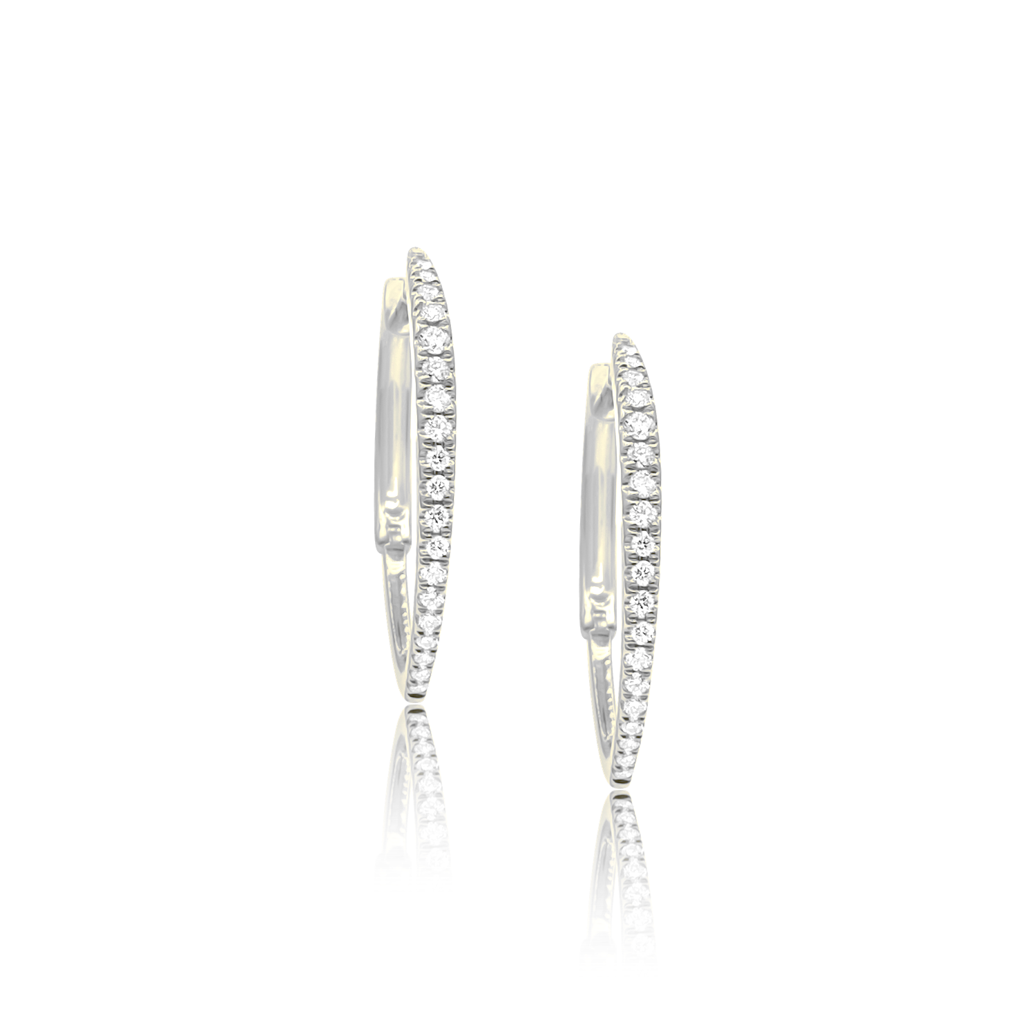 V - Shaped Diamond Hoop Earrings - The EarStylist by Jo Nayor