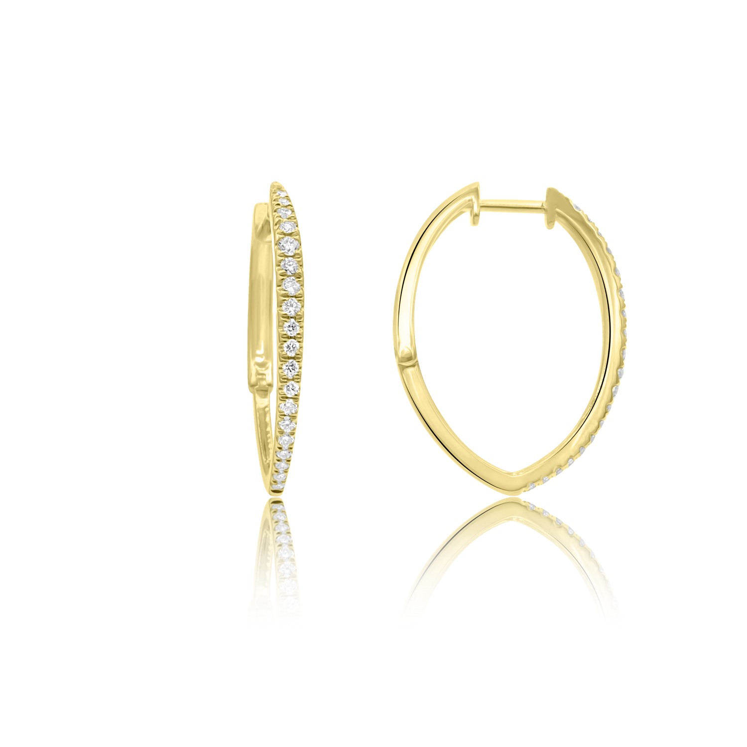 V - Shaped Diamond Hoop Earrings - The EarStylist by Jo Nayor