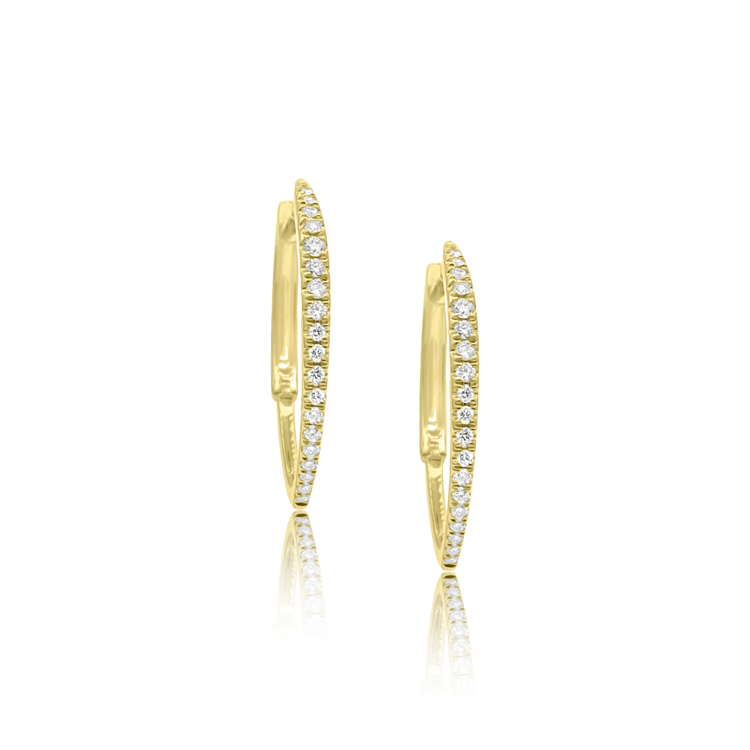 V - Shaped Diamond Hoop Earrings - The EarStylist by Jo Nayor