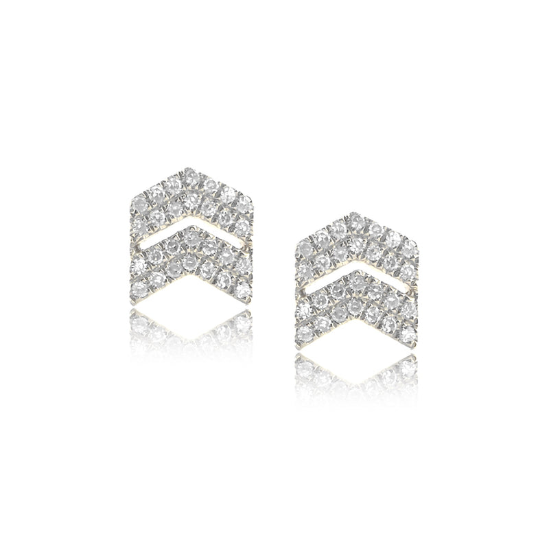 Diamond Double Chevron Stud Earring - The Ear Stylist by Jo Nayor