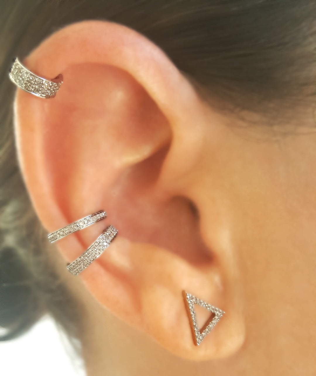 Single Full-Row Diamond & Gold Ear Cuff - The Ear Stylist by Jo Nayor