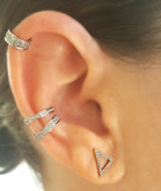 Single Full-Row Diamond & Gold Ear Cuff - The Ear Stylist by Jo Nayor