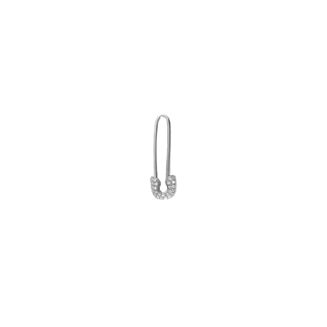 Diamond Safety Pin Earring - The Ear Stylist by Jo Nayor