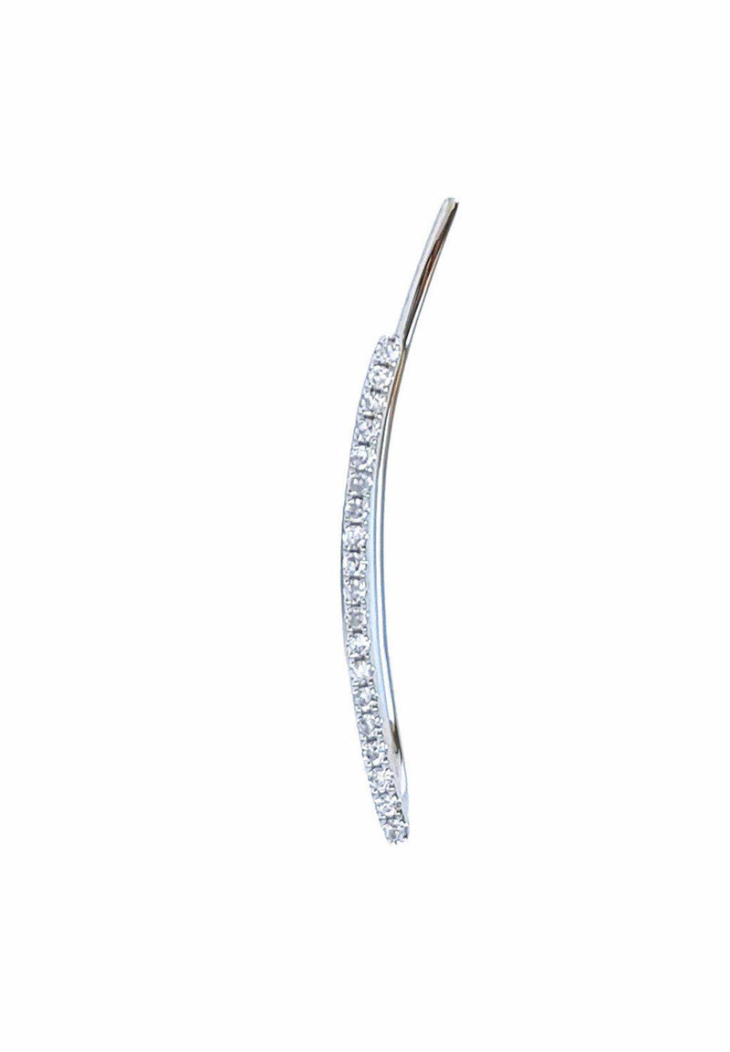 Gold and Diamond Curved Stick Climber Earring - The Ear Stylist by Jo Nayor