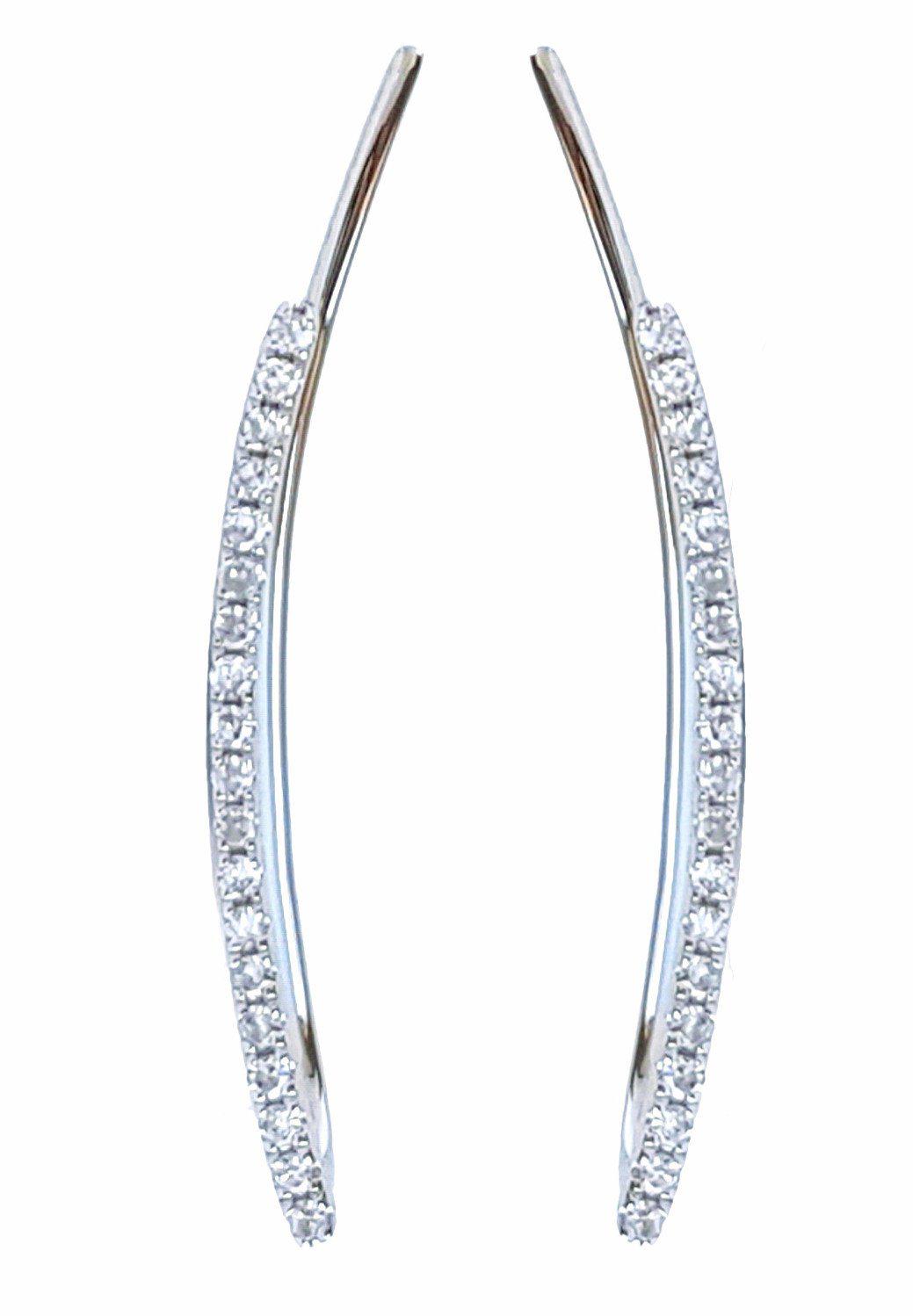 Gold and Diamond Curved Stick Climber Earring - The Ear Stylist by Jo Nayor
