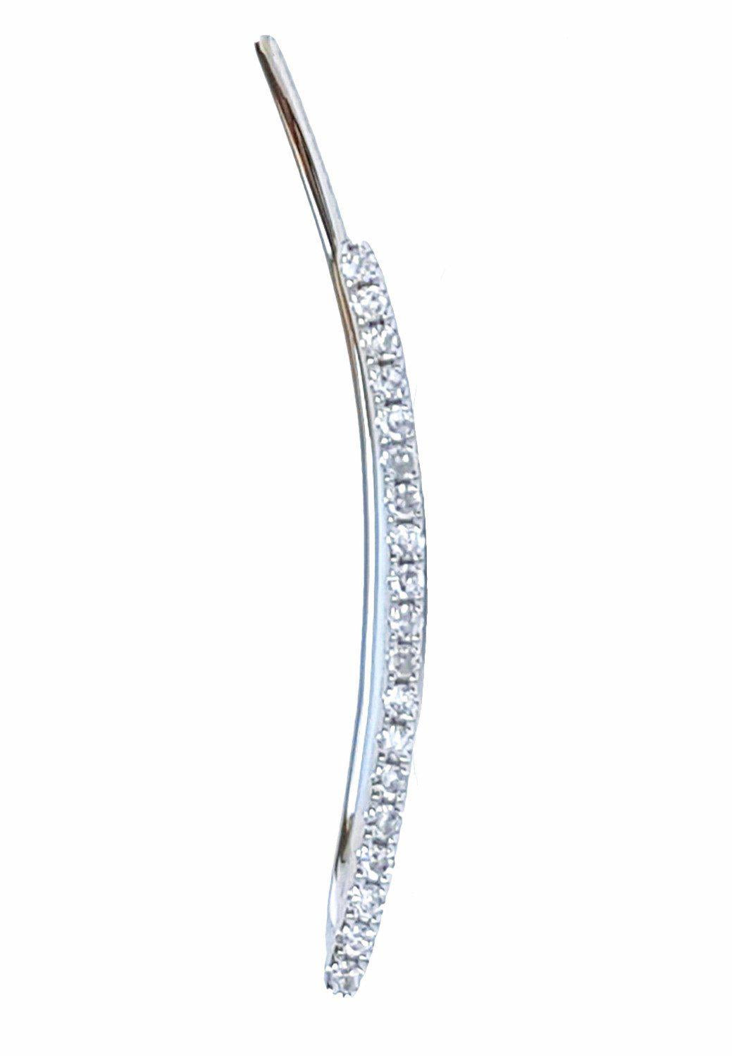 Gold and Diamond Curved Stick Climber Earring - The Ear Stylist by Jo Nayor