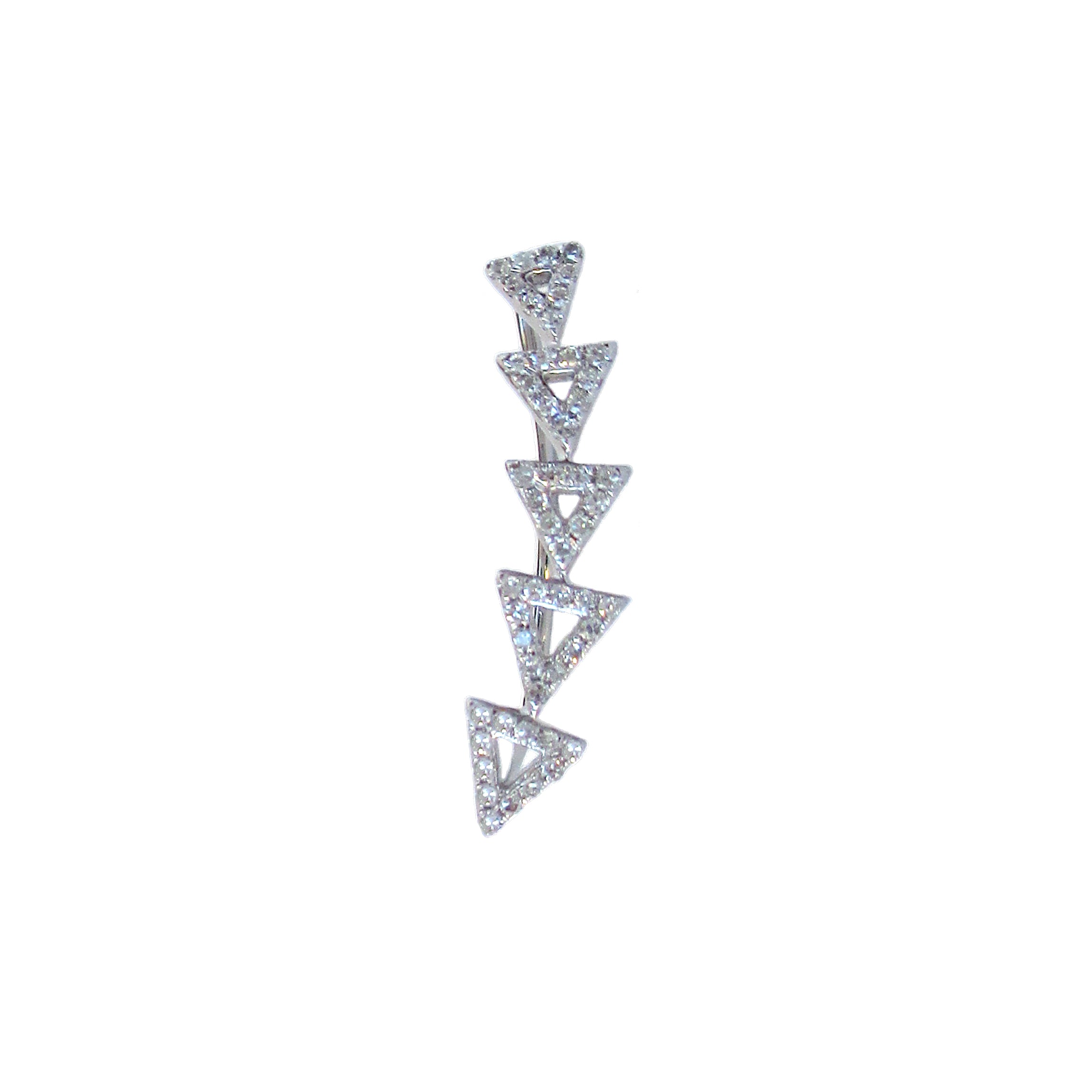 Gold and Diamond Open Triangle Climber Earring - The Ear Stylist by Jo Nayor