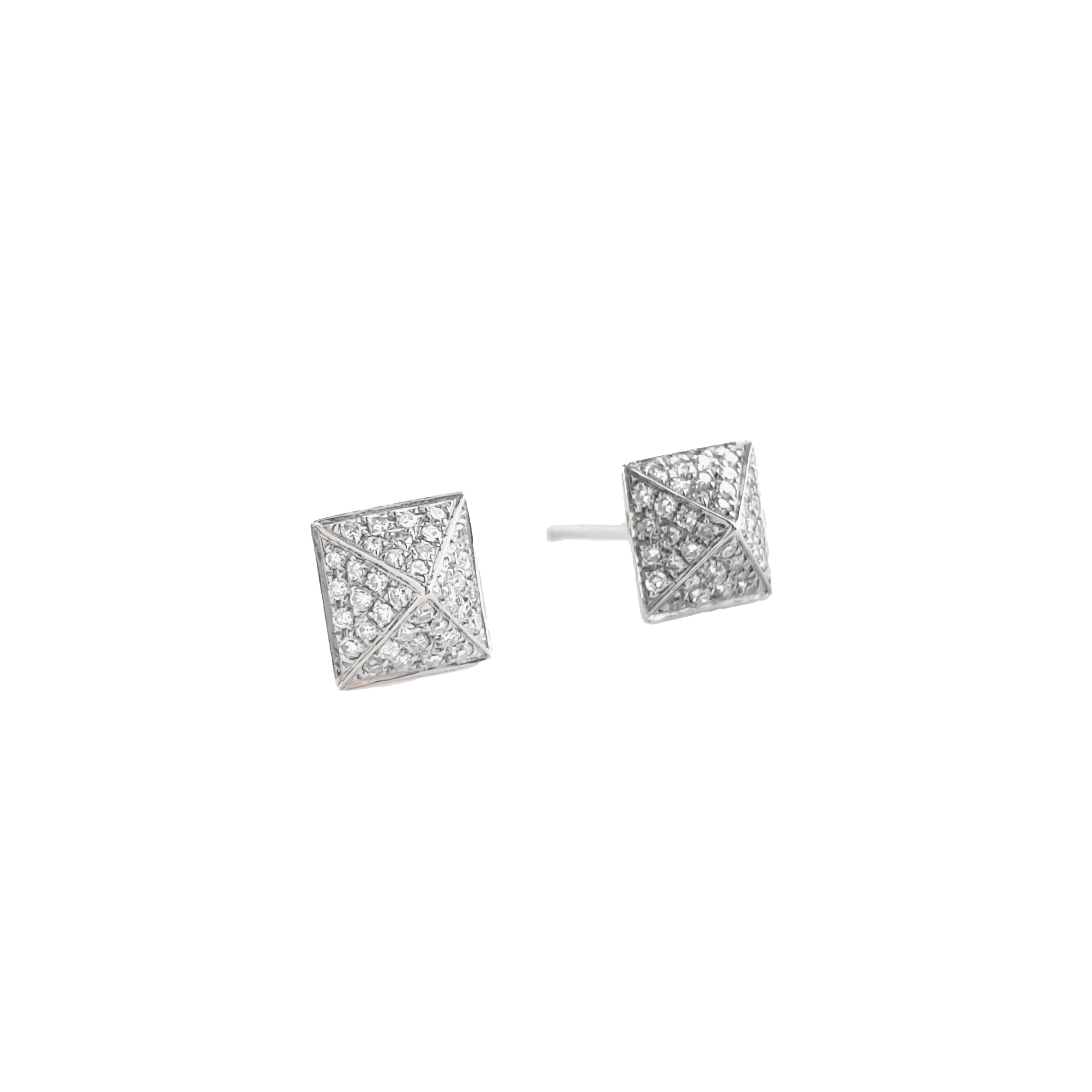Medium Gold & Diamond Pyramid Earring - The Ear Stylist by Jo Nayor
