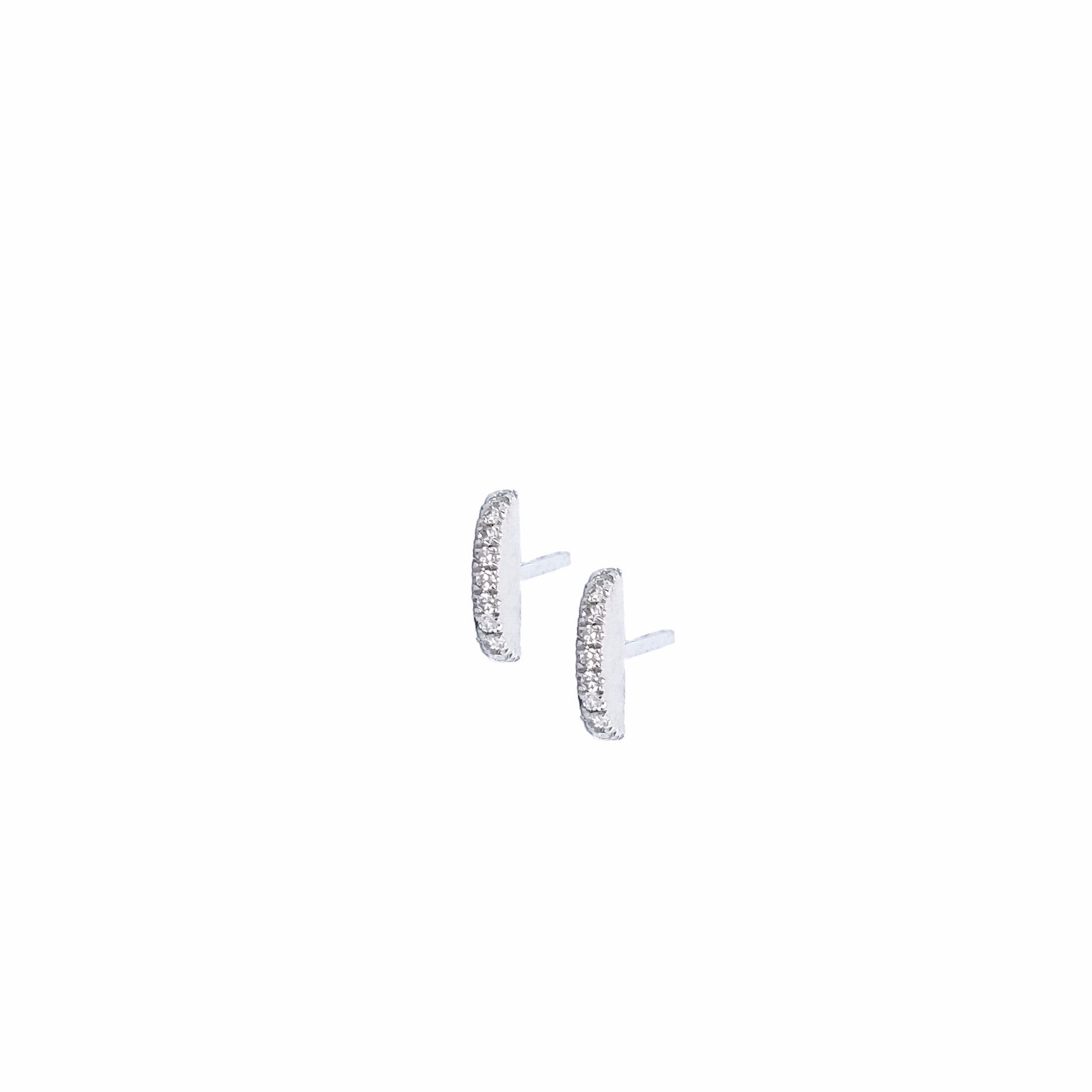 Sphere Slice Diamond Stud Earrings - The Ear Stylist by Jo Nayor