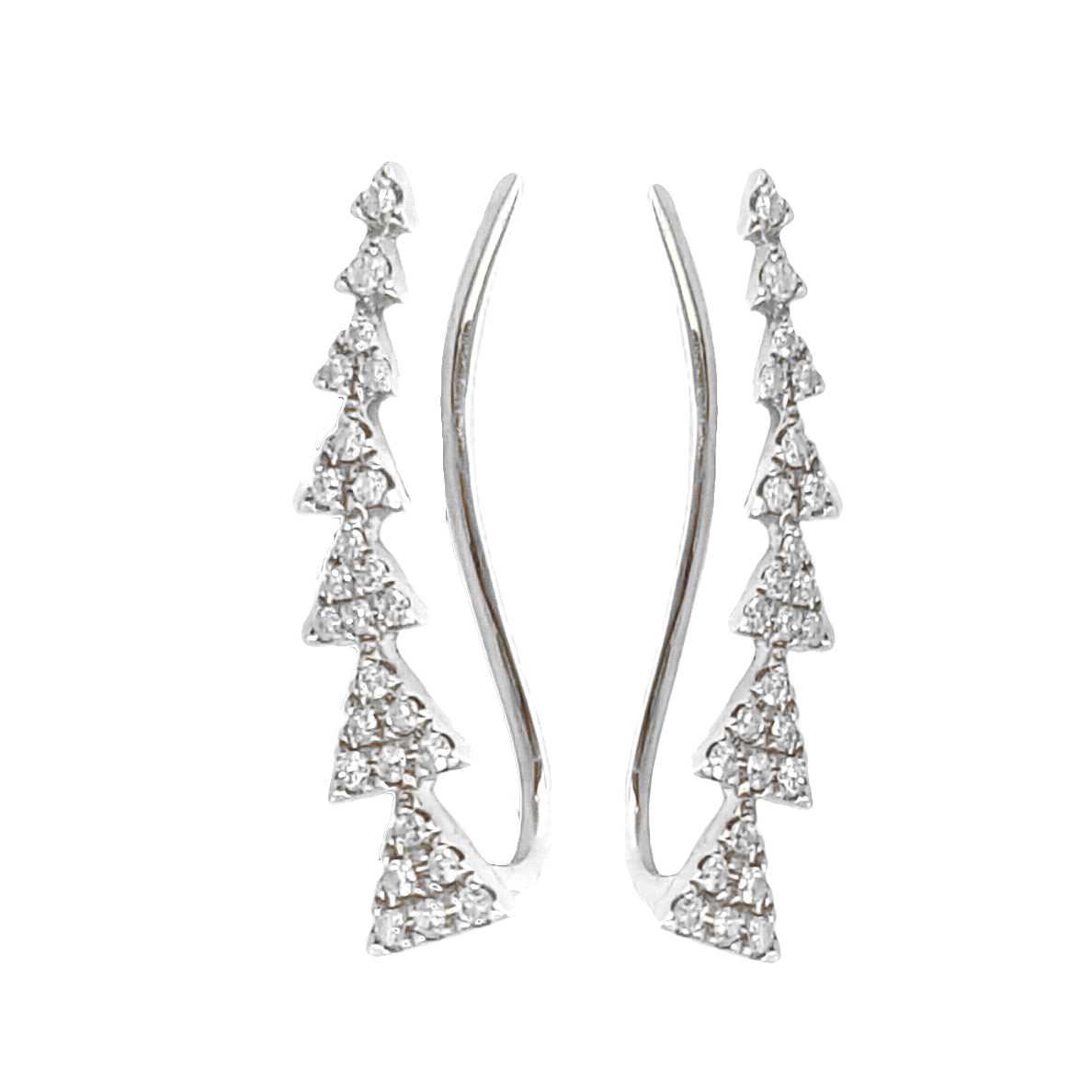 Gold and Diamond Triangle Climber Earring - The Ear Stylist by Jo Nayor