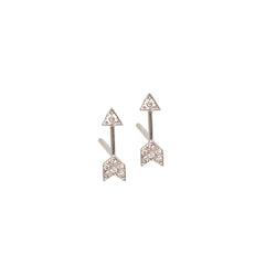 Gold Arrow and Diamond Stud Earring - The Ear Stylist by Jo Nayor