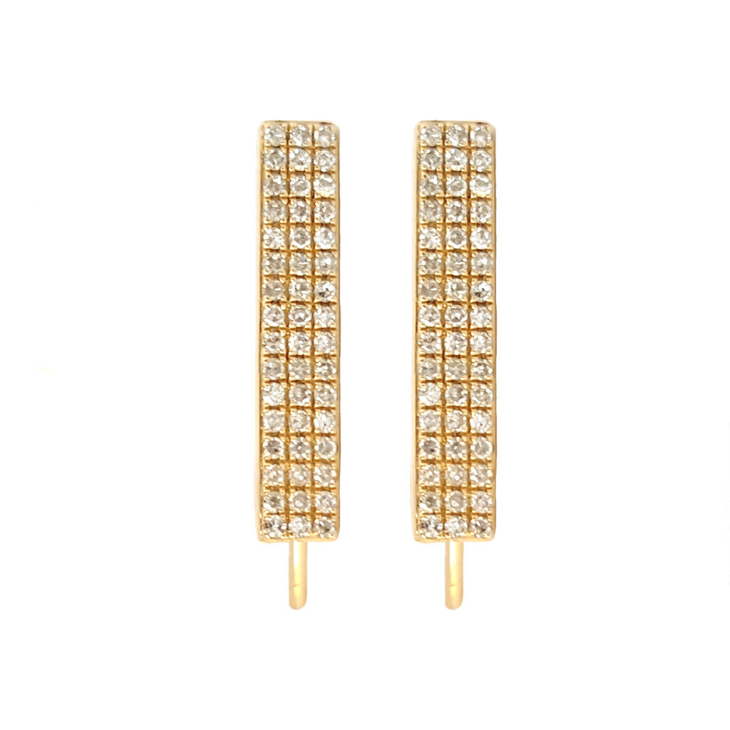 Wide Diamond Bar Climber Earring - The Ear Stylist by Jo Nayor