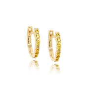 Yellow Sapphire Mini Hoops - Designer Earring - EarStylist by Jo Nayor