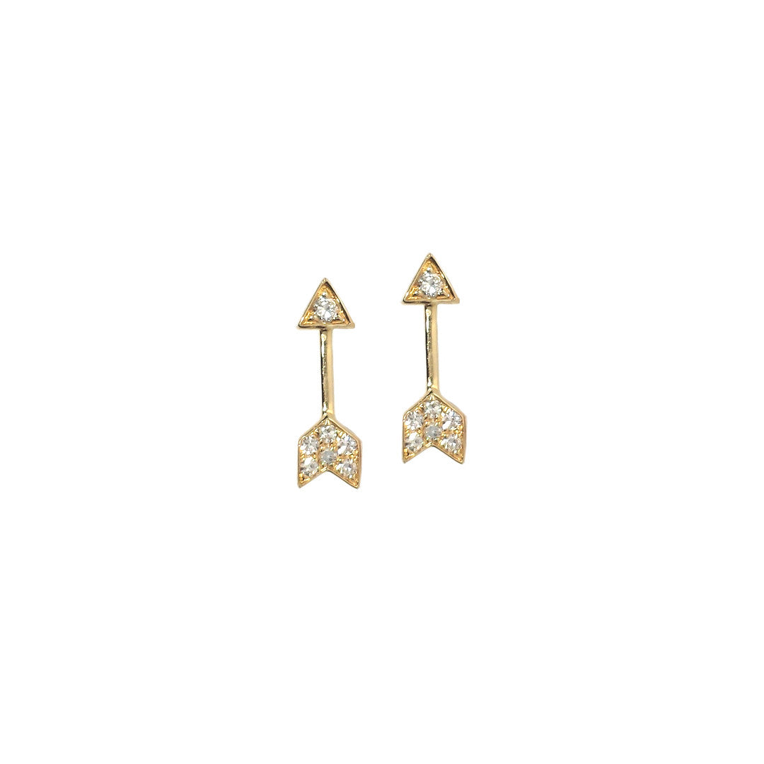 Gold Arrow and Diamond Stud Earring - The Ear Stylist by Jo Nayor