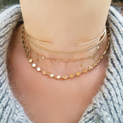 14K Gold Disc Link Necklace - The Ear Stylist by Jo Nayor