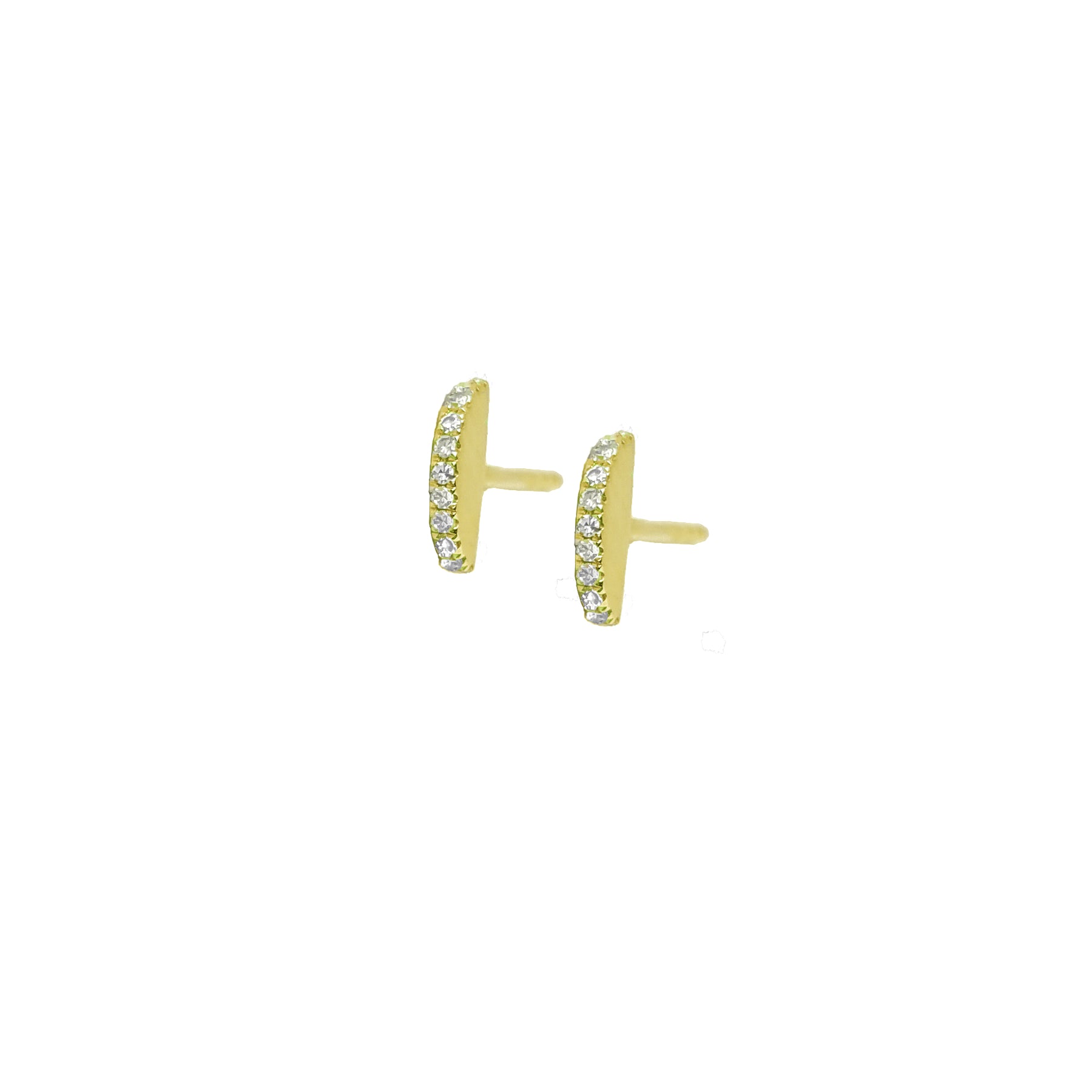 Sphere Slice Diamond Stud Earrings - The Ear Stylist by Jo Nayor