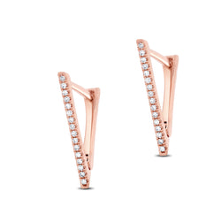 Gold & Diamond Triangle Huggie Earring - The Ear Stylist by Jo Nayor