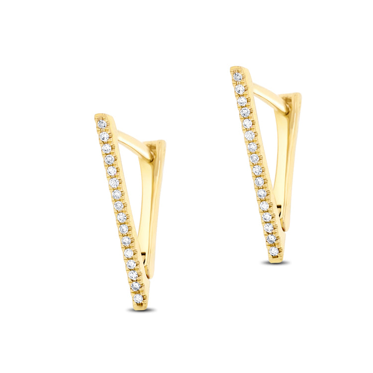 Gold & Diamond Triangle Huggie Earring - The Ear Stylist by Jo Nayor