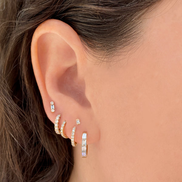 Biggie Baguette Hoop Earrings - Designer Earrings - The EarStylist