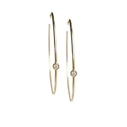 Bezeled Diamond Hoop Earrings - The Ear Stylist by Jo Nayor