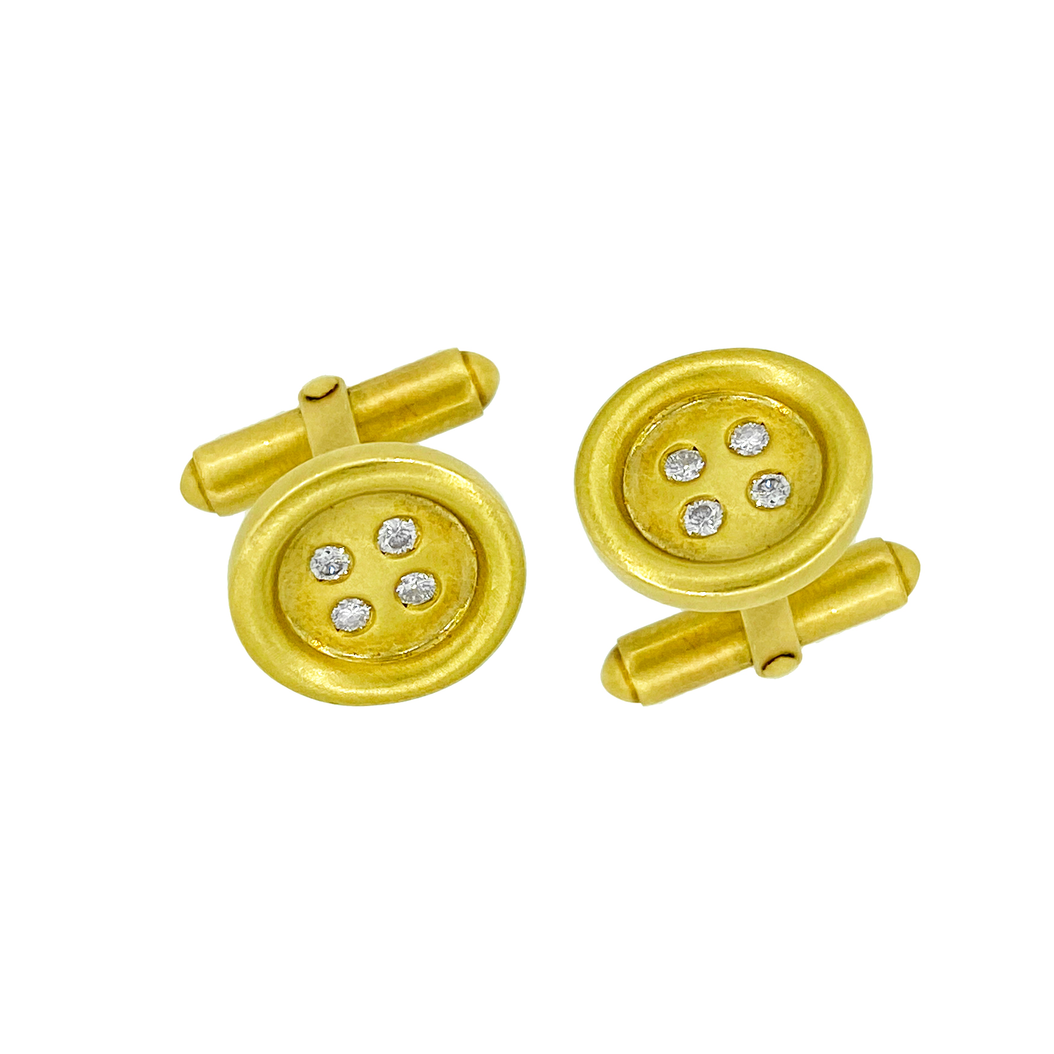 Diamond Button Cufflinks - The Ear Stylist by Jo Nayor