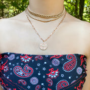 Large 14K Gold Barrel Bead Necklace - Designer Necklaces - Jo Nayor 