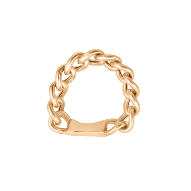 14K Gold Chain Link Ring - Designer Jewelry - Jo Nayor